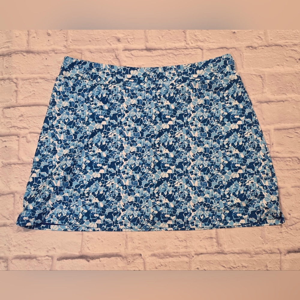 Blue A-Line Mini Skorts for Casual Resort Wear